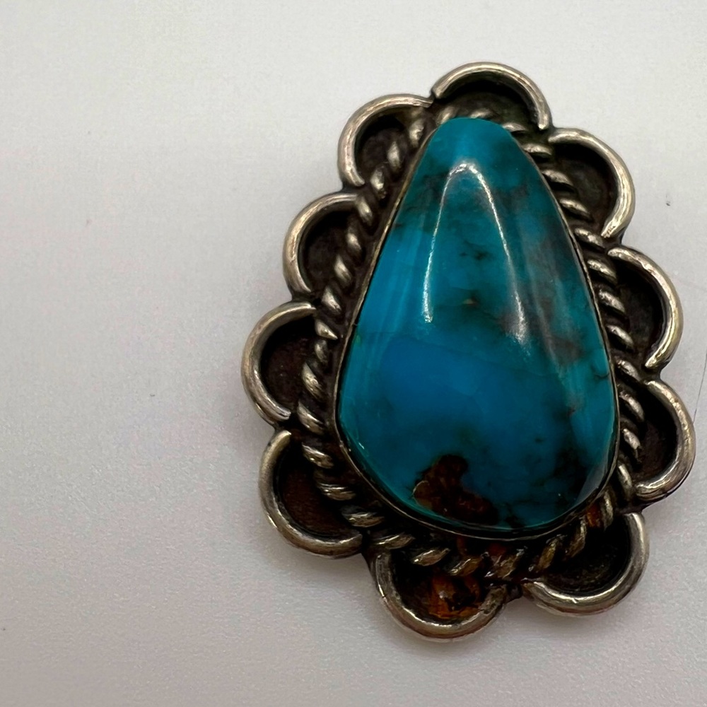 Teardrop Turquoise Sterling Silver 925 Necklace Pendant